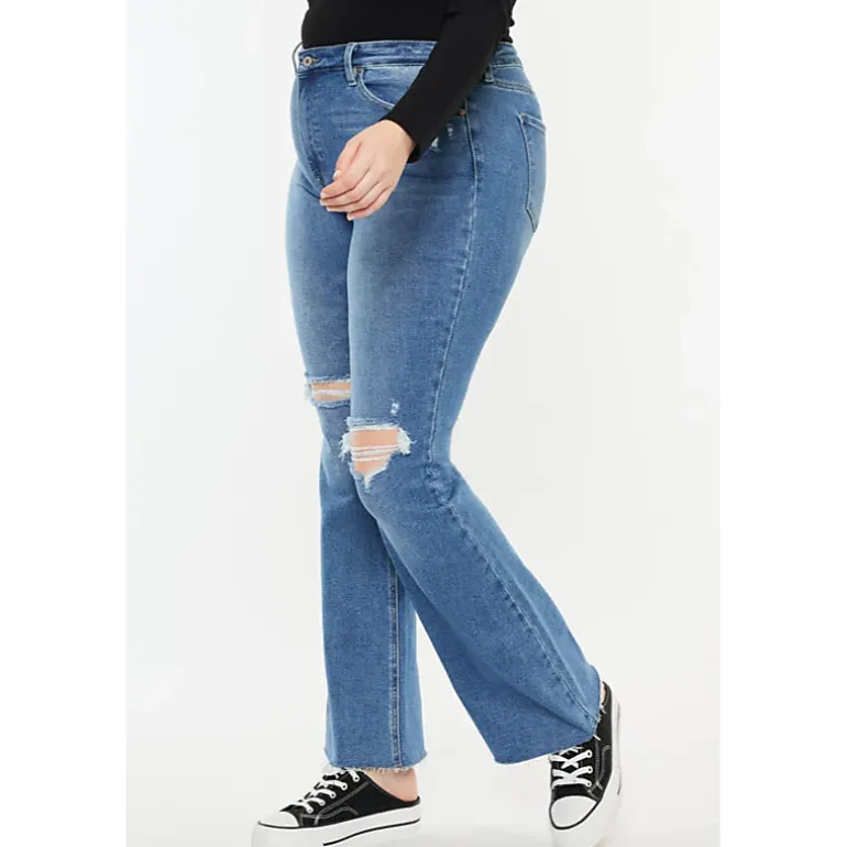 KanCan Women's Plus Size Essentials High Rise Bootcut Jeans Sunflower