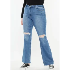 KanCan Women's Plus Size Essentials High Rise Bootcut Jeans Sunflower