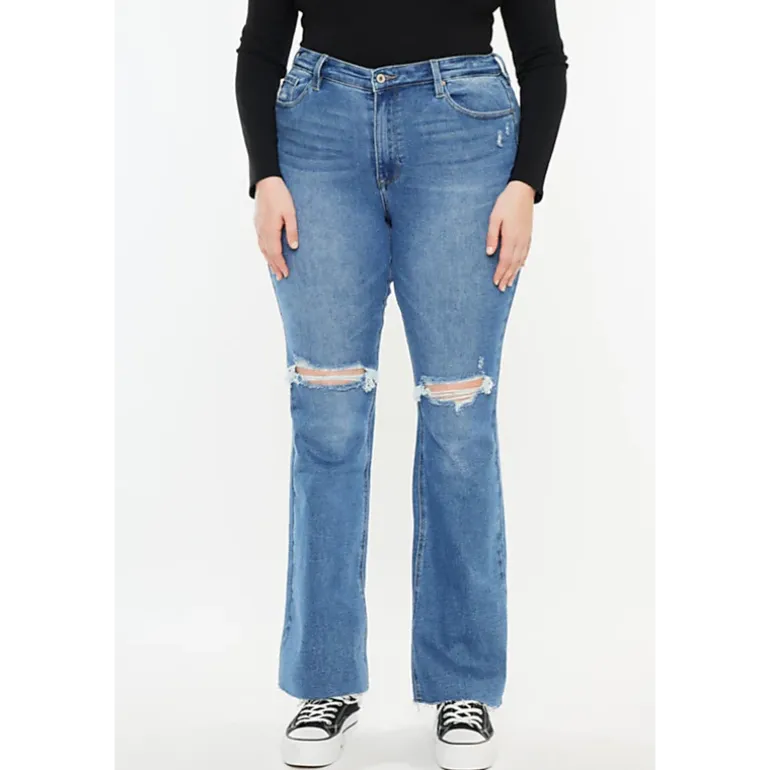 KanCan Women's Plus Size Essentials High Rise Bootcut Jeans Sunflower