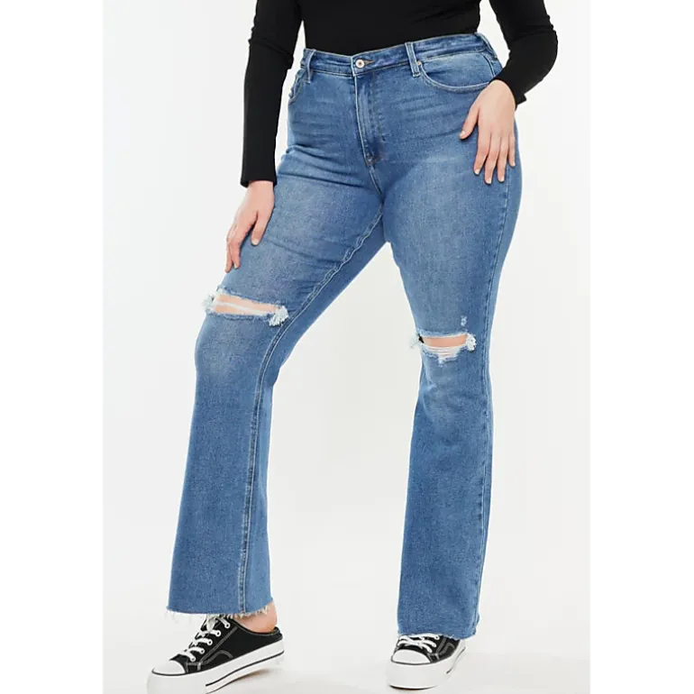 KanCan Women's Plus Size Essentials High Rise Bootcut Jeans Sunflower