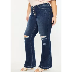 KanCan Women's Plus Size Harley Mid Rise Flare Jeans Harley