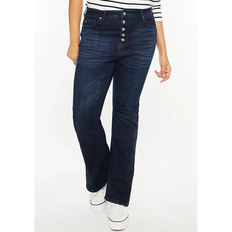 Kancan Women's Plus Size High Rise Bootcut Jeans Teresa