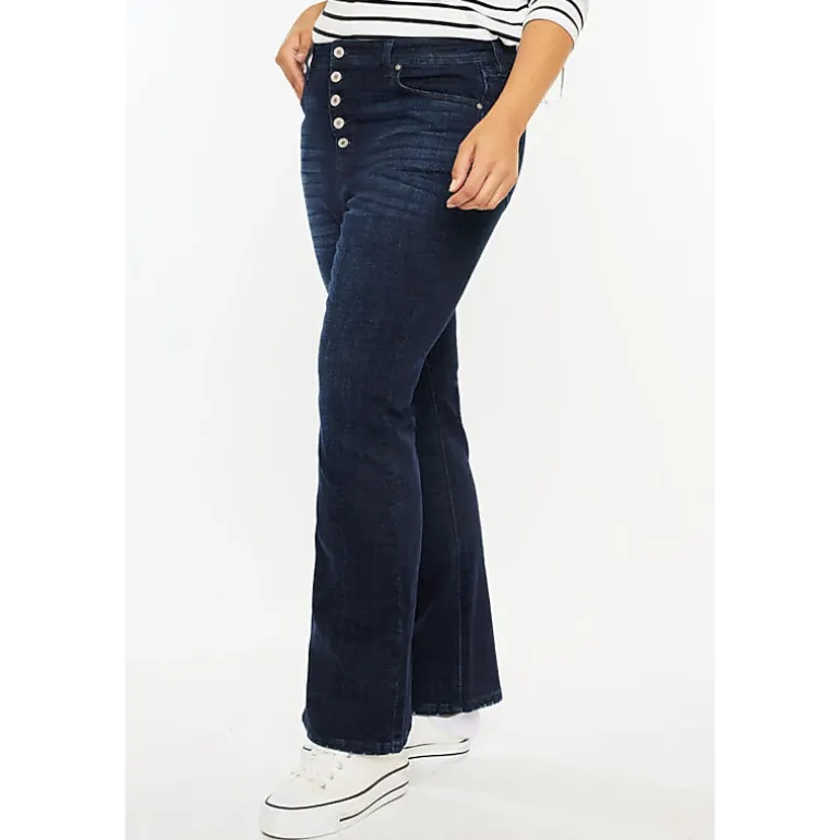 Kancan Women's Plus Size High Rise Bootcut Jeans Teresa