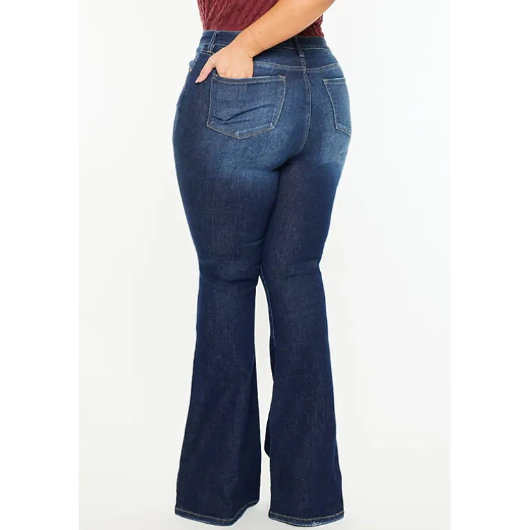 Kancan Women's Plus Size High Rise Flare Jeans Solange