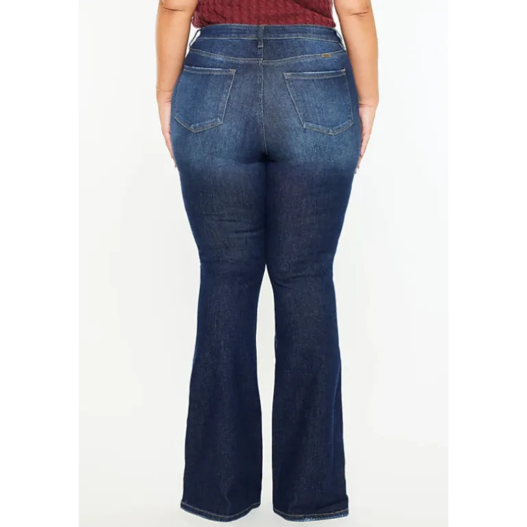 Kancan Women's Plus Size High Rise Flare Jeans Solange
