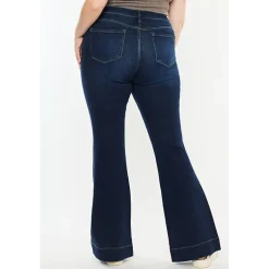 Kancan Women's Plus Size High Rise Flare Jeans Nancy