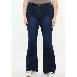 Kancan Women's Plus Size High Rise Flare Jeans Nancy