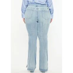 Kancan Women's Plus Size Mid Rise Y2k Bootcut Jeans Doreen