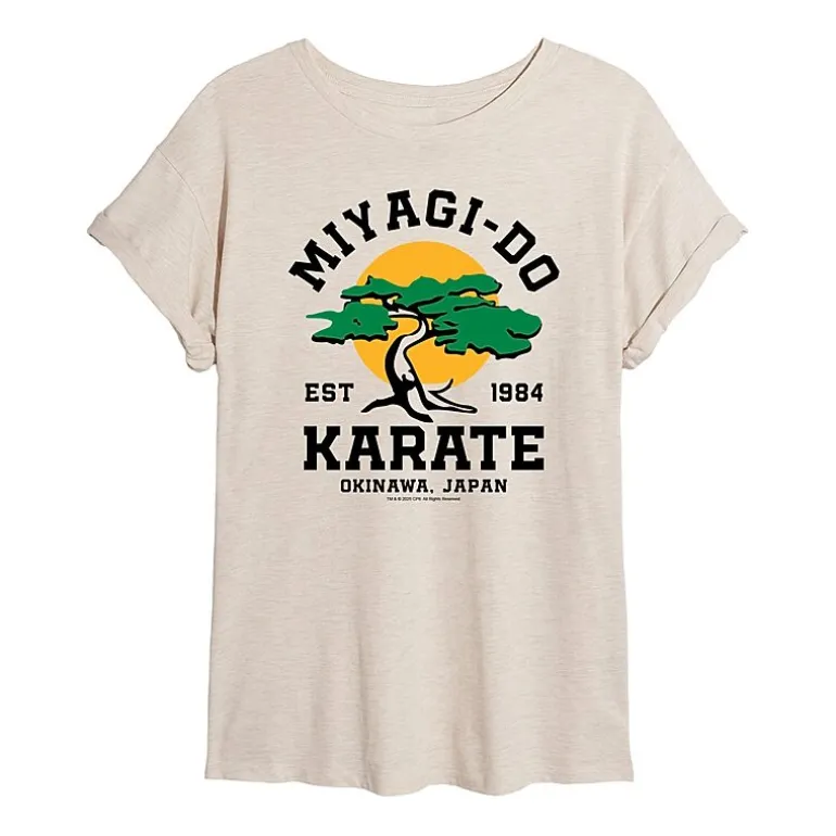 Karate Kid Miyagi Tee Womens Juniors Crew Neck Short Sleeve Oversized Graphic T-Shirt
