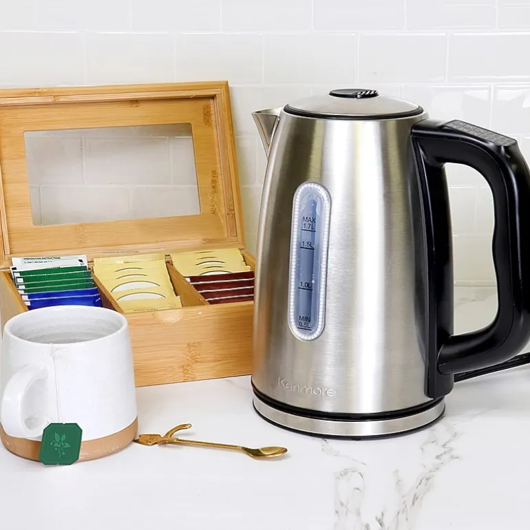 Kenmore 1.7L Cordless Electric Tea Kettle with 6 Temperature Pre-Sets