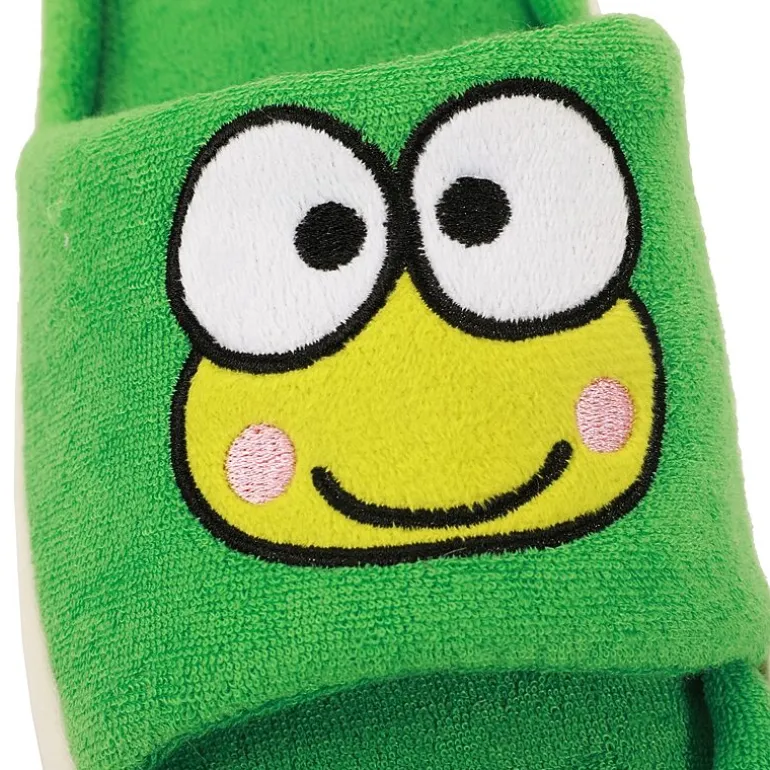 Keroppi Womens Hello Kitty Faux Fur Trim Slip-On Slippers