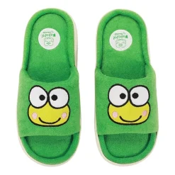 Keroppi Womens Hello Kitty Faux Fur Trim Slip-On Slippers
