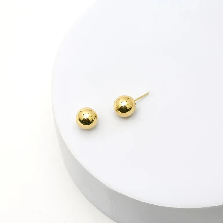 14K Gold Ball Stud Earrings