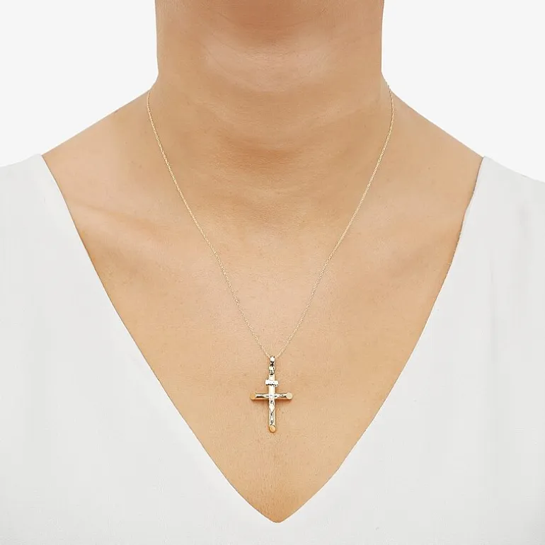 14K Gold Crucifix Pendant