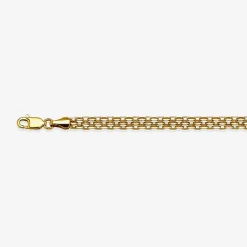 10K Gold 7.25 Inch Hollow Bismark Link Bracelet