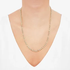 14K Gold 20 - 24 Inch Hollow Figaro Chain Necklace