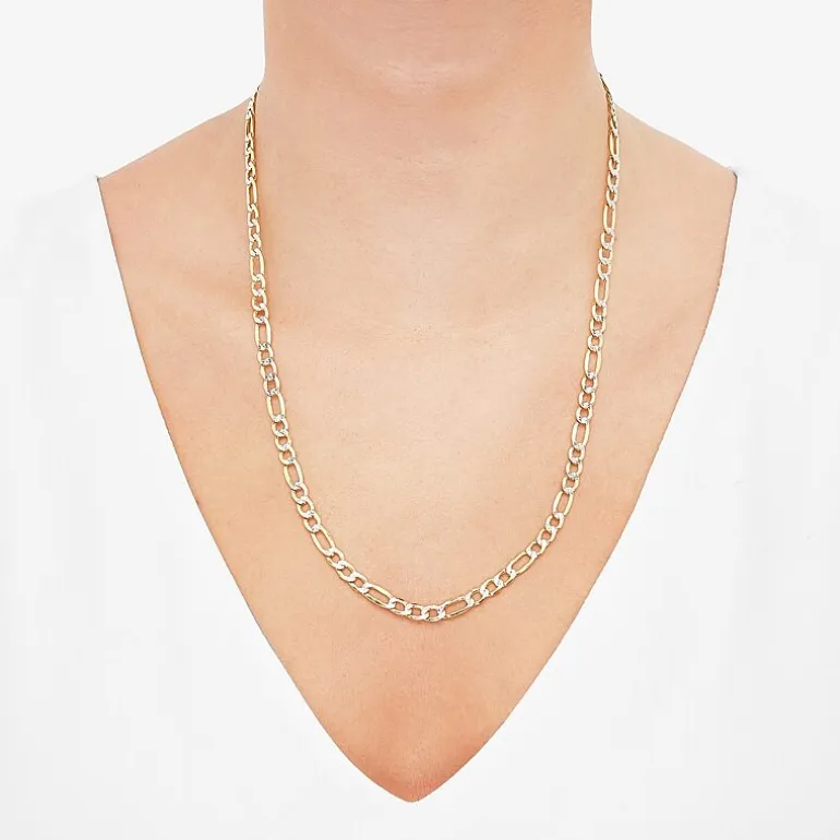 14K Gold 20 - 24 Inch Hollow Figaro Chain Necklace