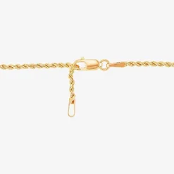 14K Gold 5 1/2 Inch Hollow Rope Chain Bracelet