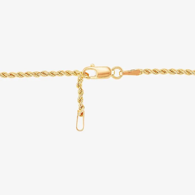 14K Gold 5 1/2 Inch Hollow Rope Chain Bracelet