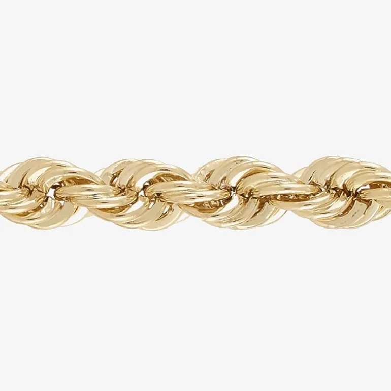 10K Gold 18 - 24 Inch Hollow Rope Chain Necklace