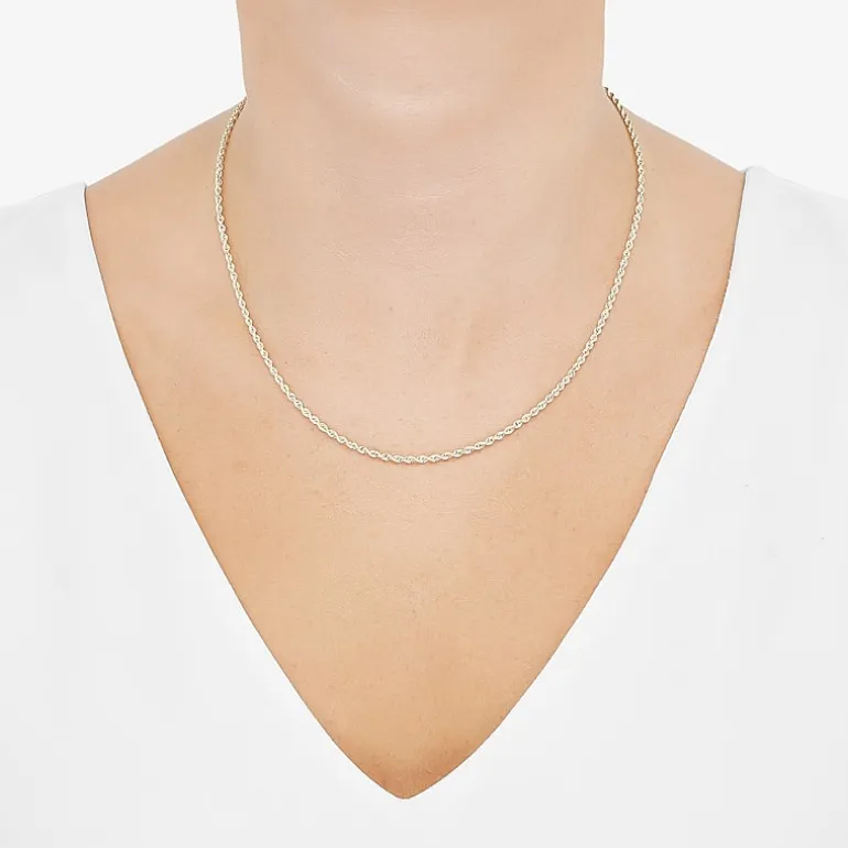 10K Gold 18 - 24 Inch Hollow Rope Chain Necklace
