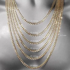 10K Gold 18 - 24 Inch Hollow Rope Chain Necklace