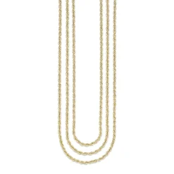 10K Gold 18 - 24 Inch Hollow Rope Chain Necklace