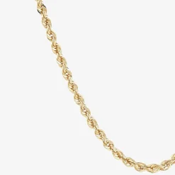 14K Gold 16 - 30 Inch Semi-Solid Sparkle Rope Chain Necklace