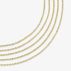 14K Gold 16 - 30 Inch Semi-Solid Sparkle Rope Chain Necklace