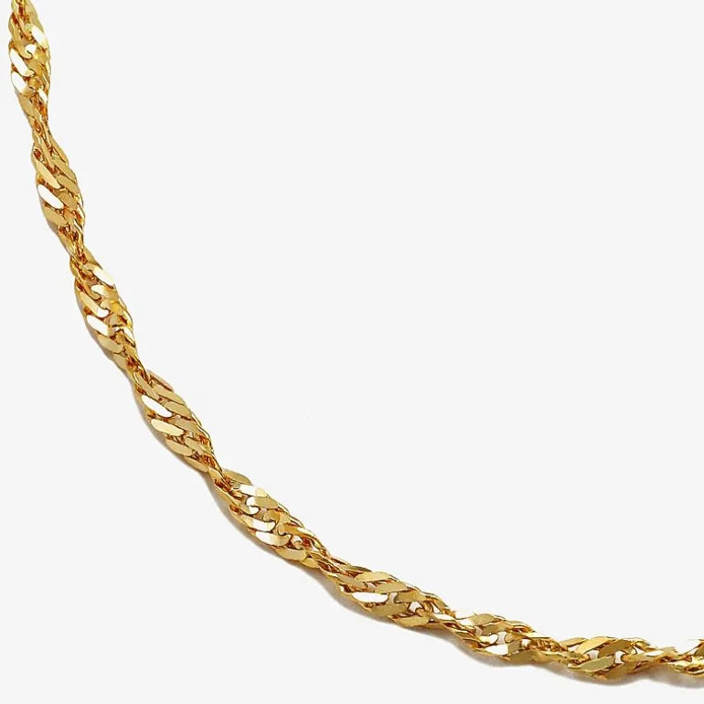 14K Gold 16 - 22 Inch Solid Singapore Chain Necklace