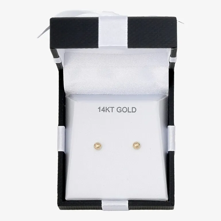 14K Gold 4mm Ball Earrings