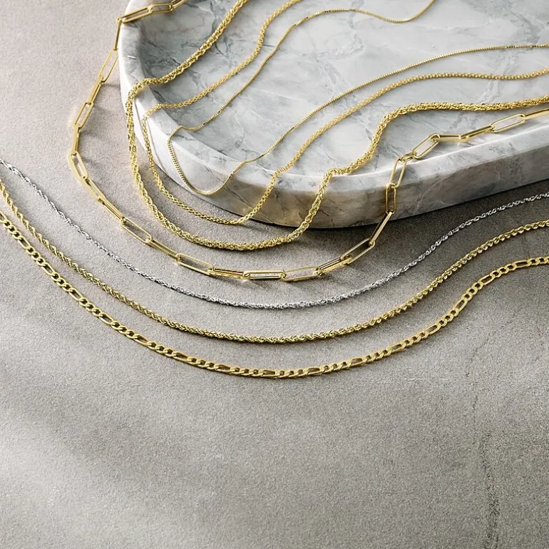 14K Gold .75mm Box Chain Necklace