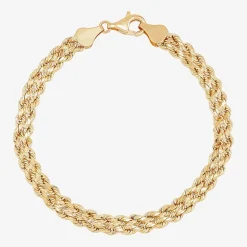 10K Gold  4.9mm 7.25" Double Rope Bracelet