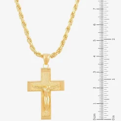 18K Gold Over Silver Crucifix Pendant Necklace