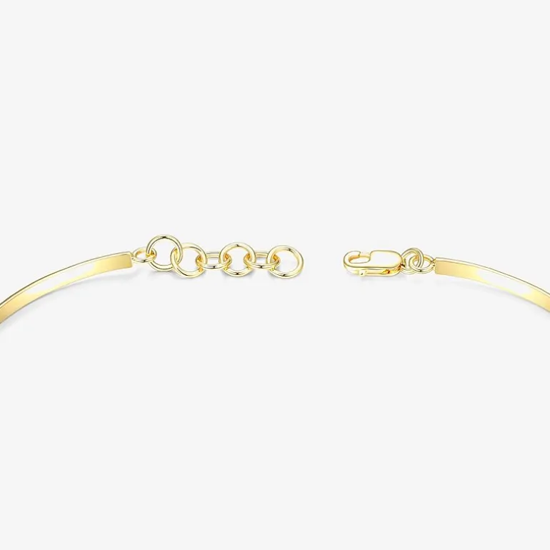 14K Gold over Silver Gemstone Flower Bangle Bracelet
