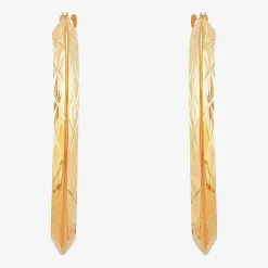 14K Gold Star-Cut Hoop Earrings