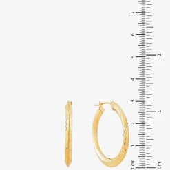 14K Gold Star-Cut Hoop Earrings