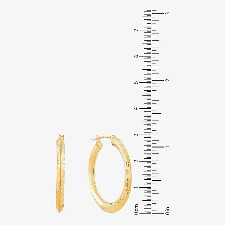 14K Gold Star-Cut Hoop Earrings