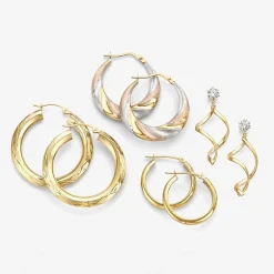 14K Gold Thick Hoop Earrings