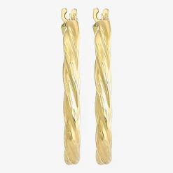 14K Gold Twisted Hoop Earrings