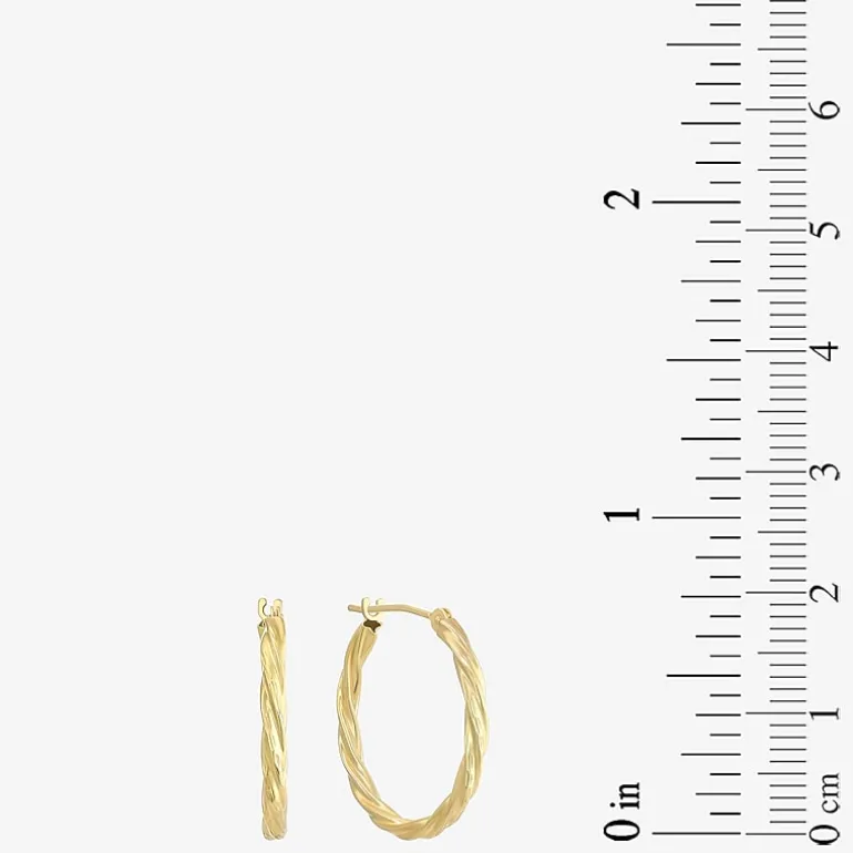 14K Gold Twisted Hoop Earrings