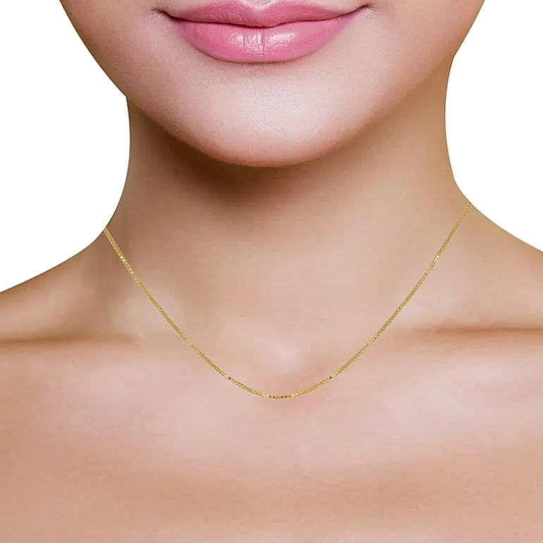 10K Gold Venetian Box Chain Necklace
