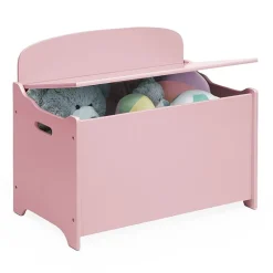 Kids Wooden Toy Box Pink