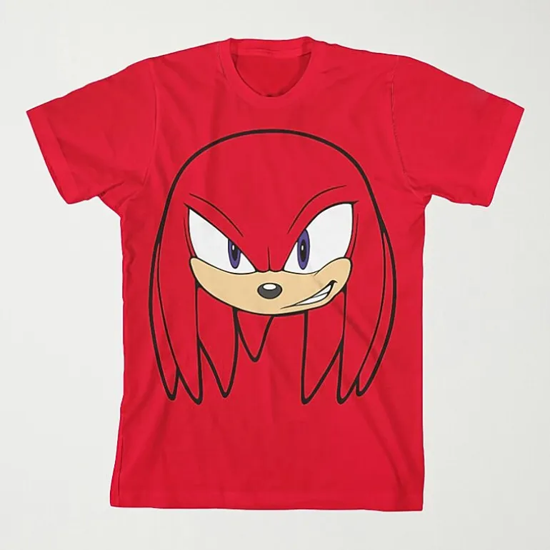 Knuckles Little & Big Kid Boys Crew Neck Short Sleeve Regular Fit Sonic the Hedgehog Graphic T-Shirt