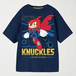Knuckles Little & Big Kid Boys Crew Neck Short Sleeve Oversized Sonic the Hedgehog Graphic T-Shirt