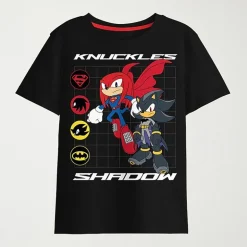 Knuckles Shadow Little & Big Kid Boys Crew Neck Short Sleeve Regular Fit Sonic the Hedgehog Graphic T-Shirt
