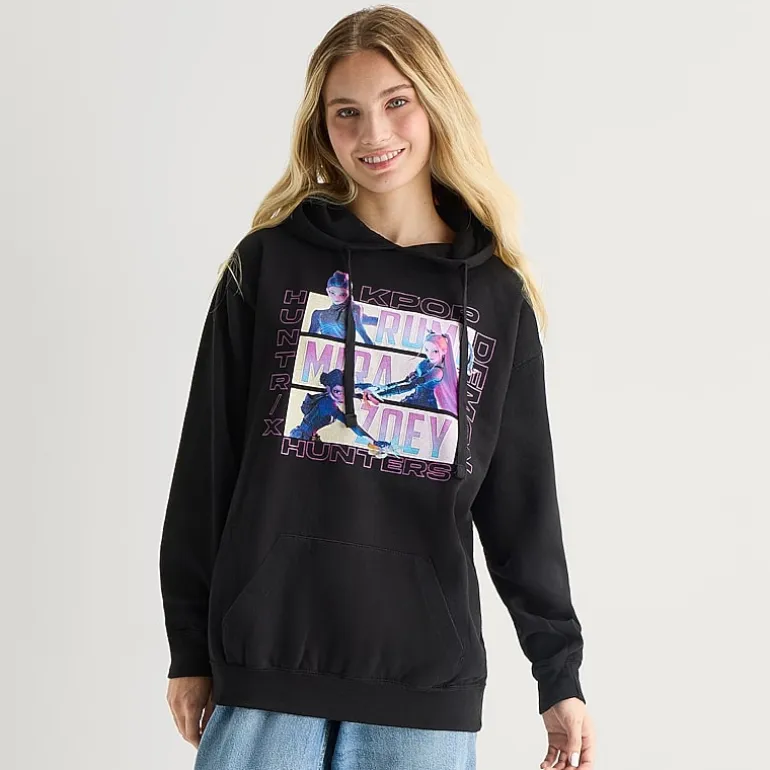 K-Pop Demon Hunters Womens Juniors Long Sleeve Fleece Hoodie