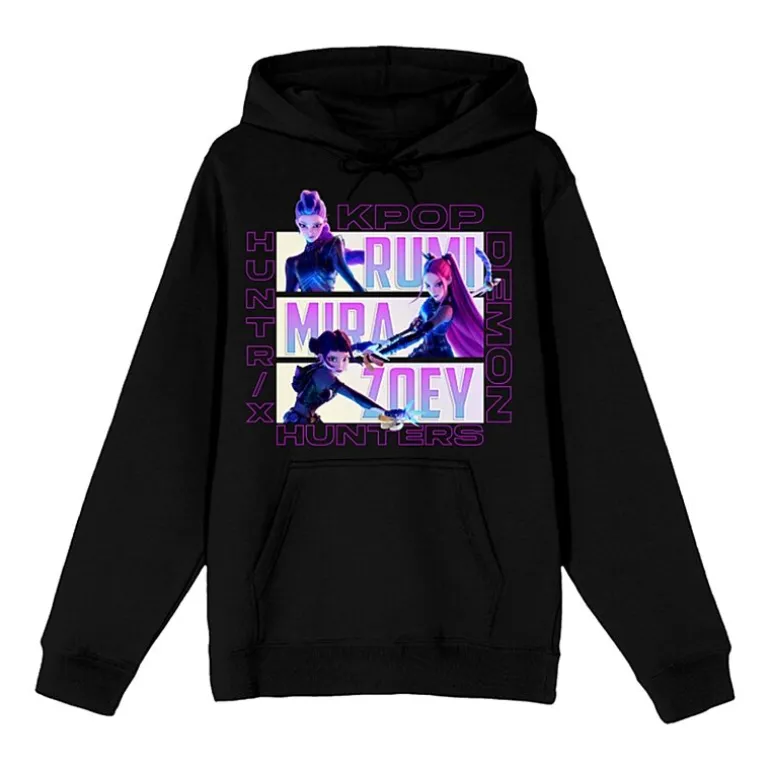 K-Pop Demon Hunters Womens Juniors Long Sleeve Fleece Hoodie