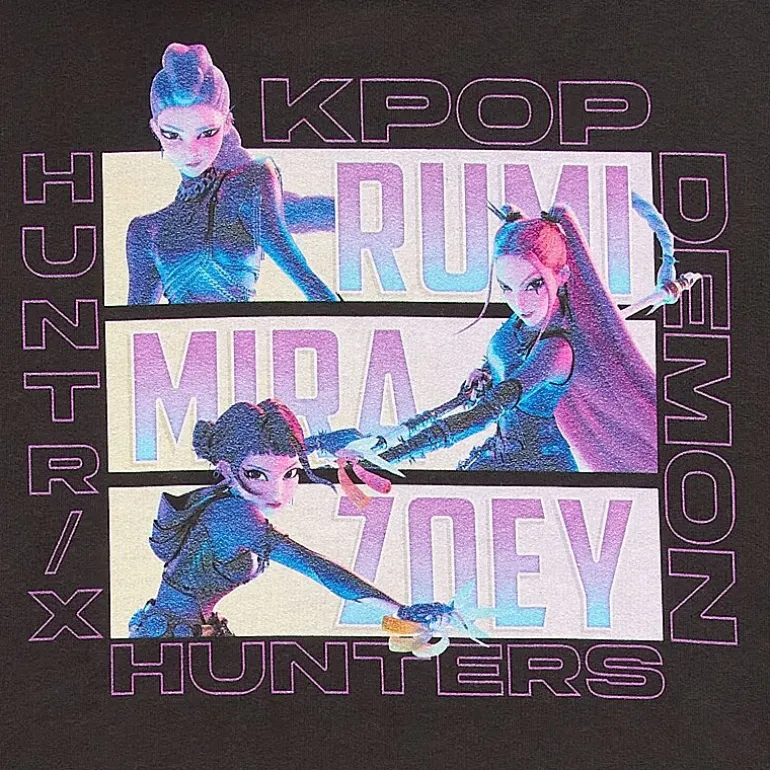 K-Pop Demon Hunters Womens Juniors Long Sleeve Fleece Hoodie