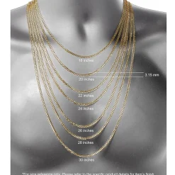 14K Two Tone 3.15 MM Diamond Cut Curb Necklace